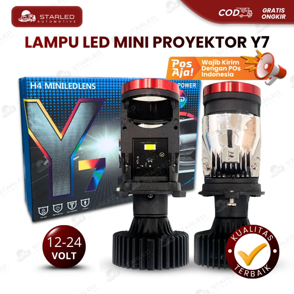Y7D H4 Mini Bilded ไฟหน้าเลเซอร์ Spotlight รถจักรยานยนต์และรถโปรเจคเตอร์โปรเจคเตอร์ Y7D H4 Super Bri