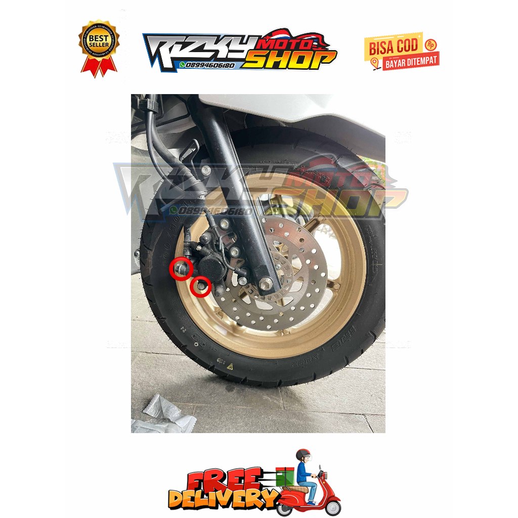 BANJO BOLT + จานคาลิปเปอร์หน้า TOJOSAN (2 BOLT) GRAND FILANO NEW FREE GO YEAR 2015 - 2025 BRACKET NE