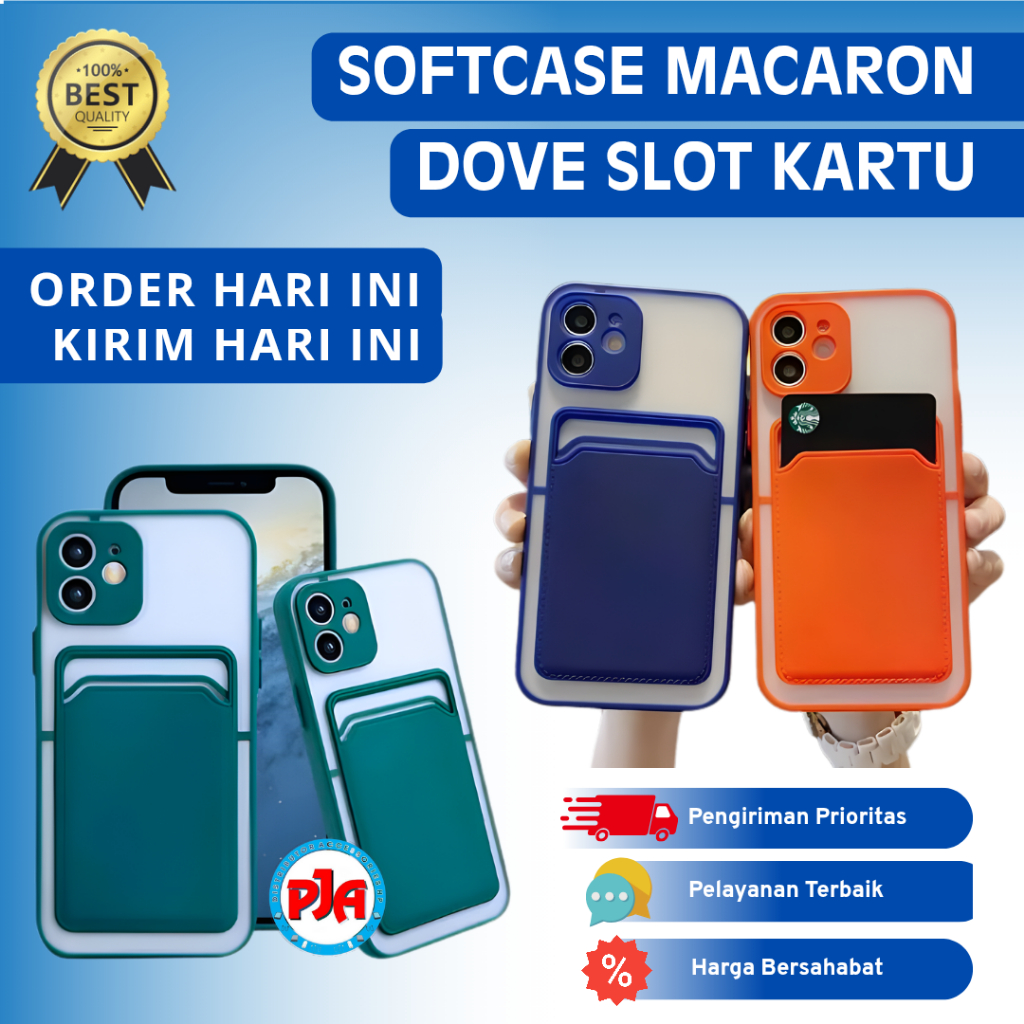 Softcase Case Dove Slot Card Iphone 7 8 Se 6 Plus 6s Plus 7 Plus 8 Plus
