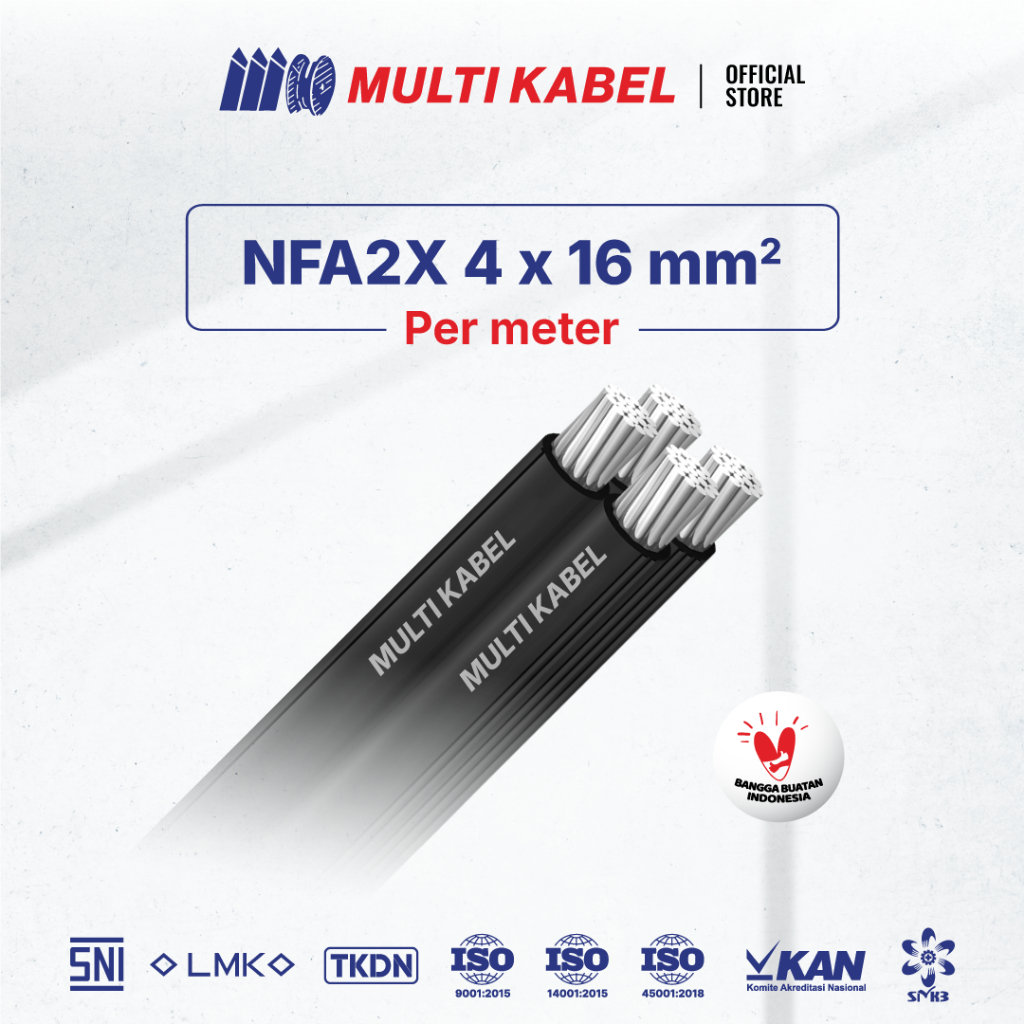 MULTI CABLE - สาย NFA2X 4x16mm2 - สายอลูมิเนียม XLPE SPLN - สีดํา - ต่อเมตร