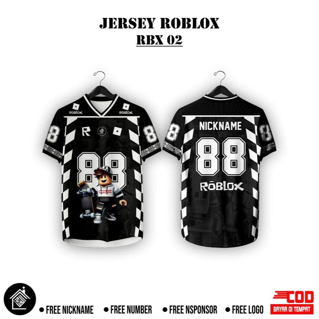 ROBLOX SERIES RBX02 JERSEY สําหรับเด็กและผู้ใหญ่ CUSTOM NAME FULL PRINTING PREMIUM