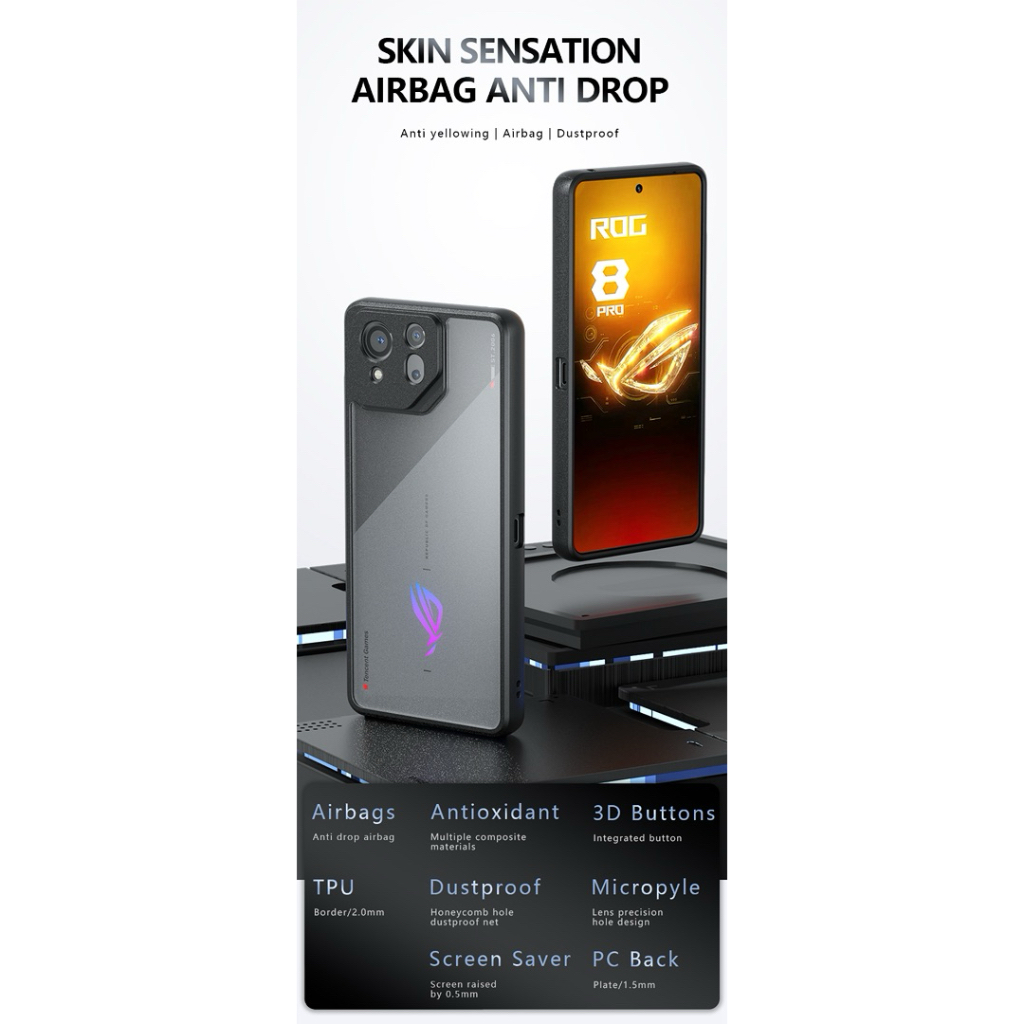 Hardcase Asus Rog Phone 8 5G 2024 Crystal Airbag Hybrid Asus Rog Phone 8