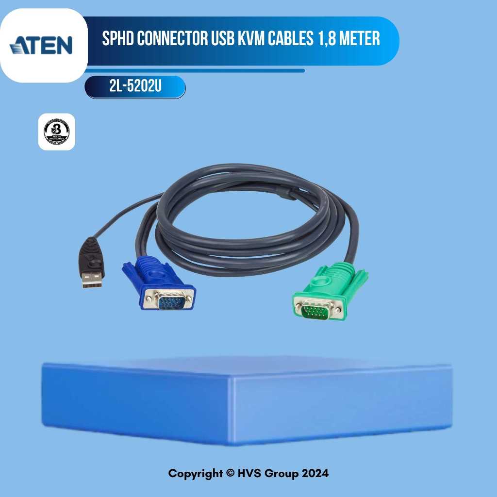 ATEN KVM 2L-5202U SPHD Connector สาย USB KVM 1.8 เมตร