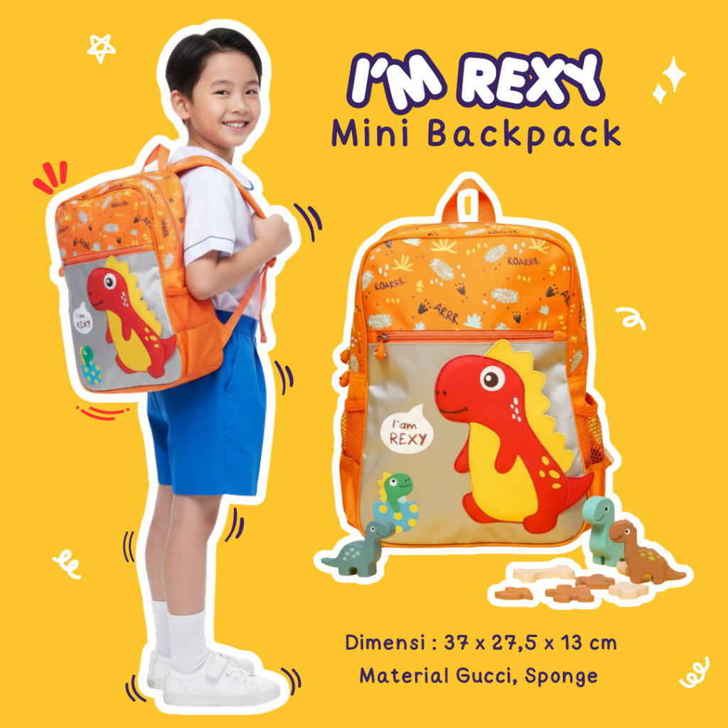 Iam Rexy Mini Backpack | กระเป๋าเป้เด็ก | กระเป๋าเป้เด็ก - สะดวกสบายและน้ําหนักเบา