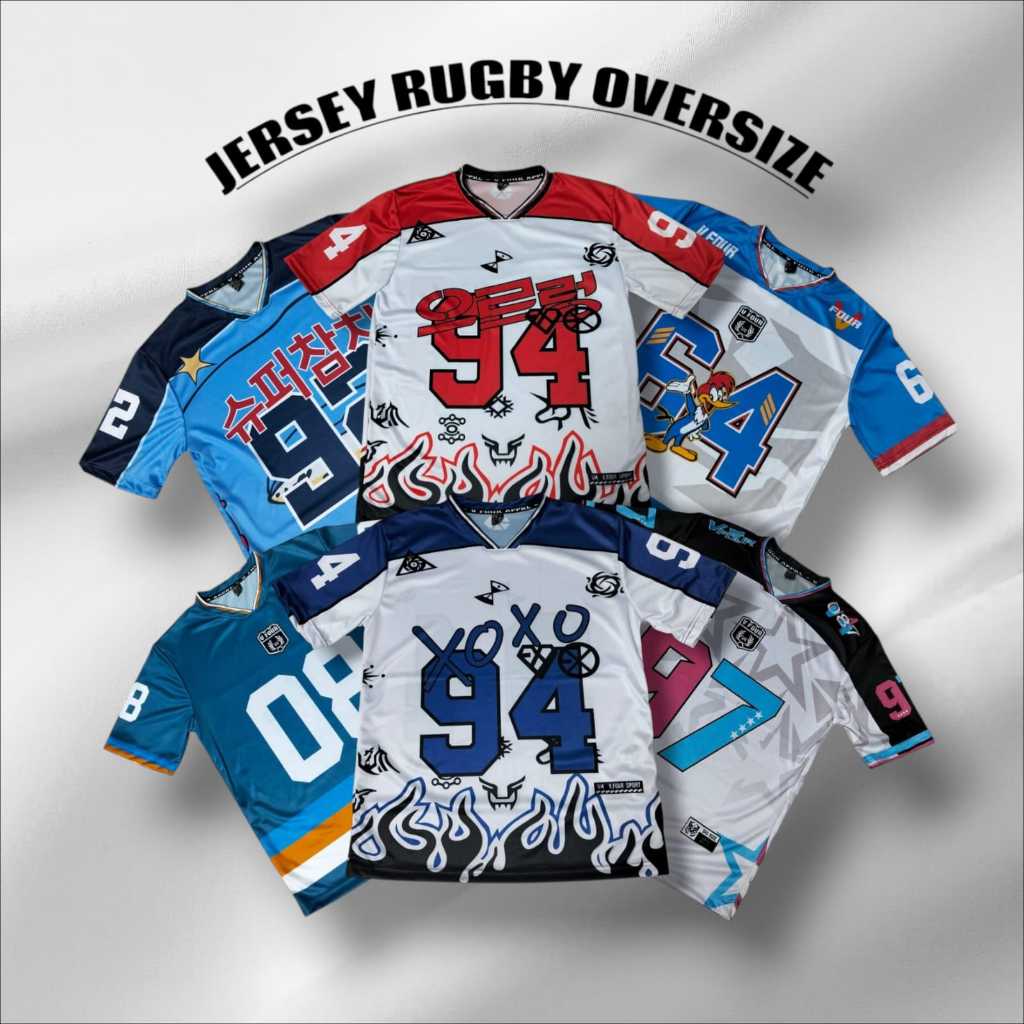 JERSEY เสื้อยืด Streetwear Boxy Hucky Rugby Oversize เสื้อยืด unisex | หมายเลขเจอร์ซีย์ | ร 0 026