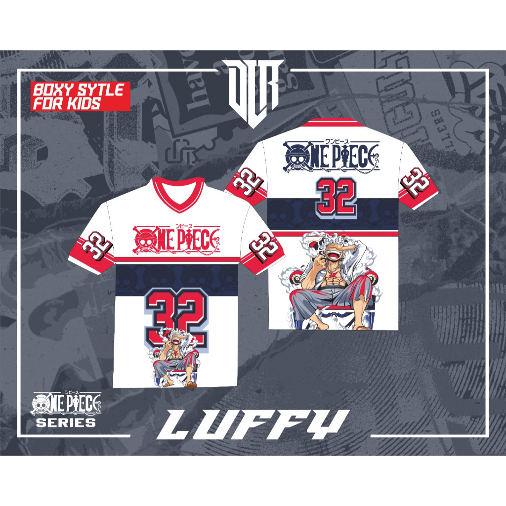 ลูฟี่เด็กและผู้ใหญ่Streetwear Jerseyประเภท0neชิ้นOversize Boxy Fit Retro Unisex Vintageฟุตซอลวอลเลย์