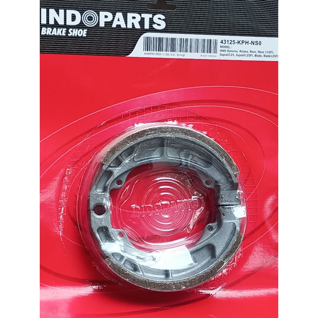 ผ้าเบรคหลังรองเท้า+PER KPH HONDA KARISMA KIRANA SUPRA X125 BLADE ORIGINAL INDOPARTS