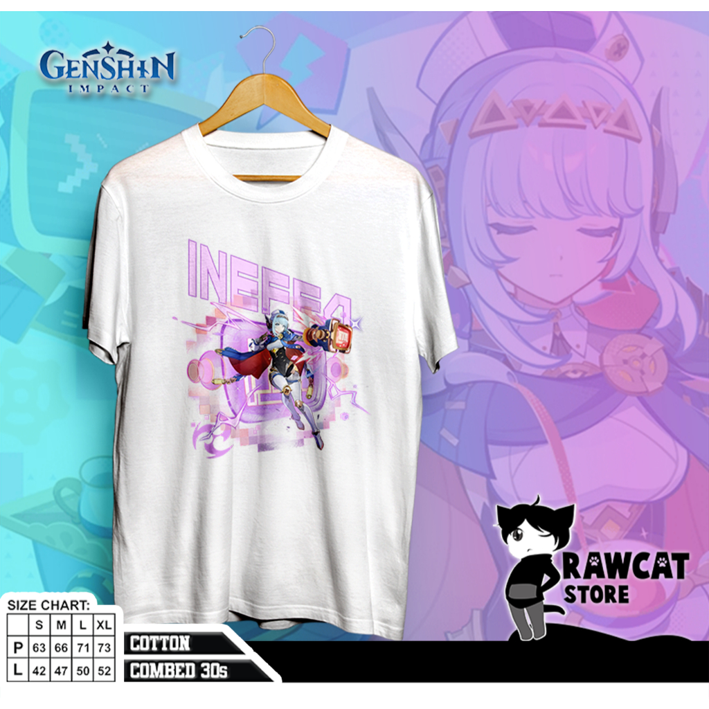 เสื้อยืดเกม - GENSHIN IMPACT - INEFFA - เสื้อยืดสีขาว