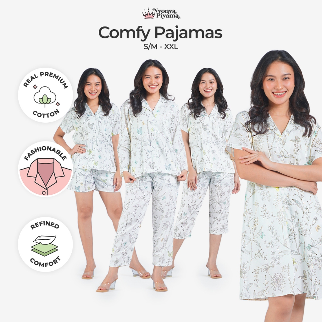 คุณนาง Comfy Pyjamas Cotton Set - Elaine