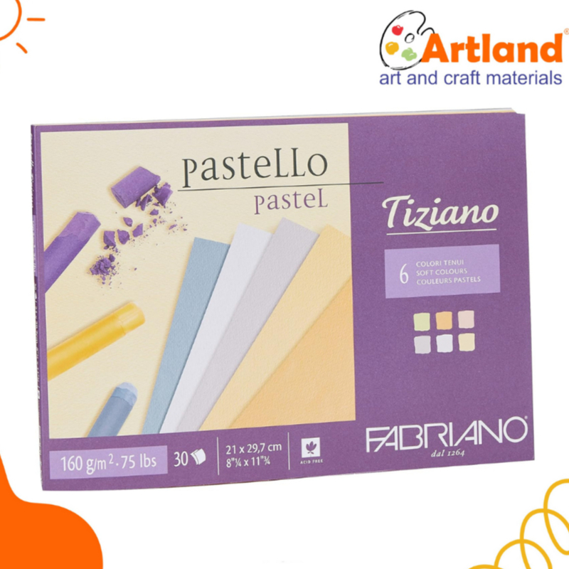 Fabriano Tiziano 160gsm กระดาษสีพาสเทล 6 สี – A4 Soft Pastel Block