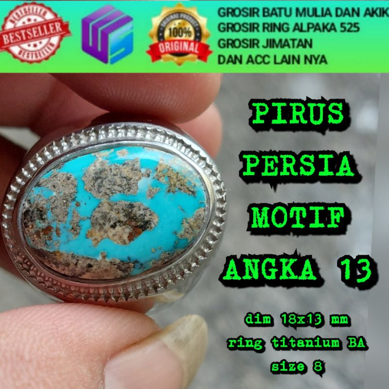 แหวนหิน PERSIAN TURQUOISE พร้อมแหวนไทเทเนียมสุด BETTER B MOTIF