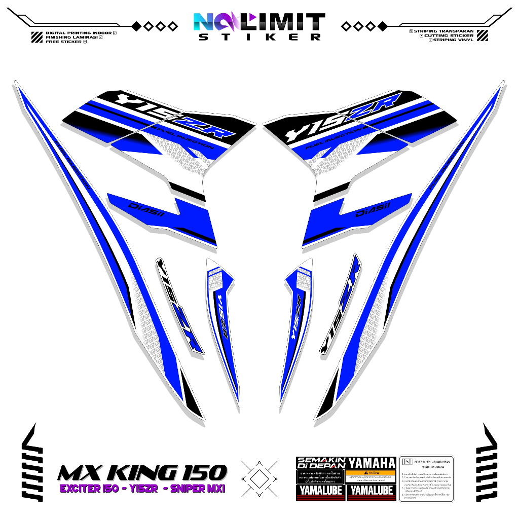 STRIPING MX KING 150 MOTIF 8 STICKER YAMAHA Y15ZR EXCITER 150 STIKER MX KING SNIPER MXi 150 VARIASI