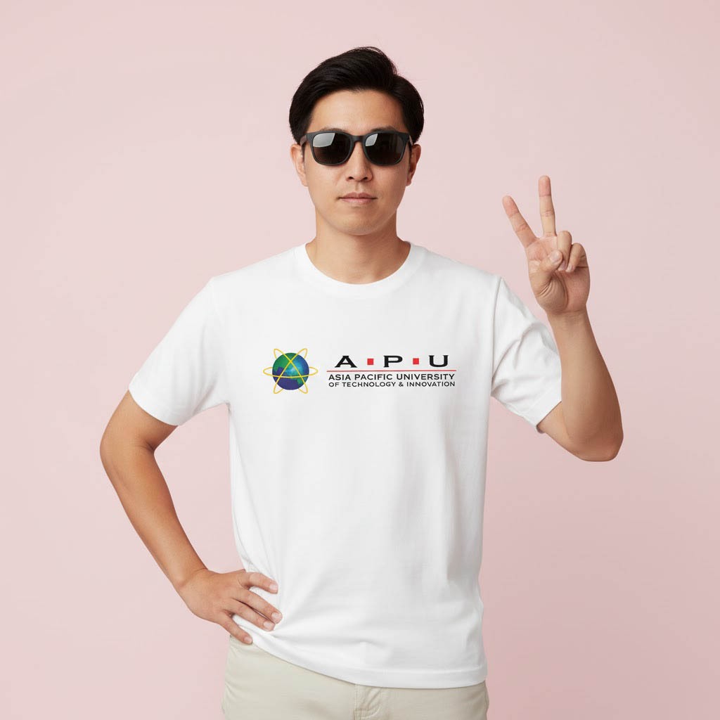 APU Asia Pacific university Malaysia เสื้อยืด Unisex เสื้อผ้าแขนสั้นและแขนยาว