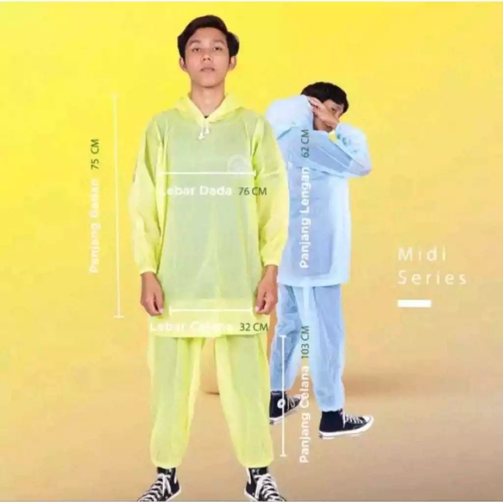 MIDI เสื้อกันฝนผู้ใหญ่แบบชุดเสื้อกางเกง F1067 thumbnail 7