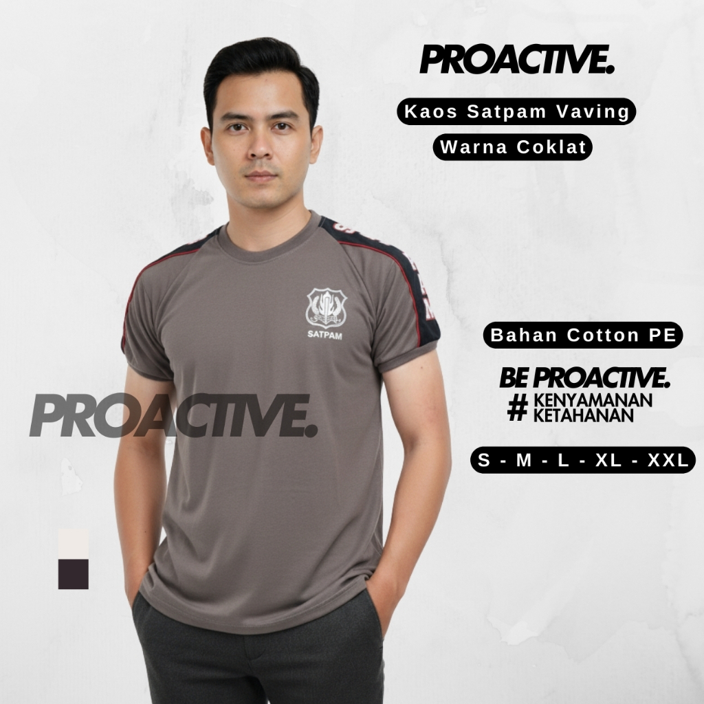 TYPING VOVING SECURITY เสื้อยืดสีน้ําตาล - PROACTIVE