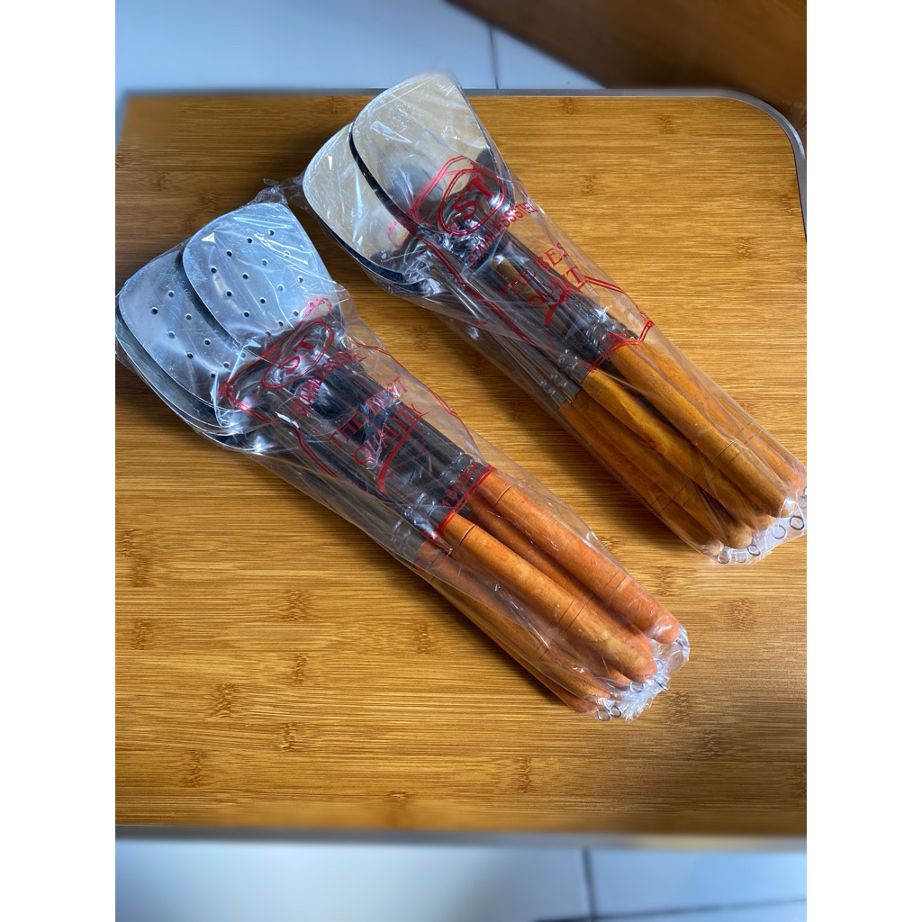 1 DOZEN ขนาดใหญ่ไม้ HANDLE SPATULA/LARGE WOODEN HANDLE SPATULA/LARGE WOODEN SPATULA/SUTIL