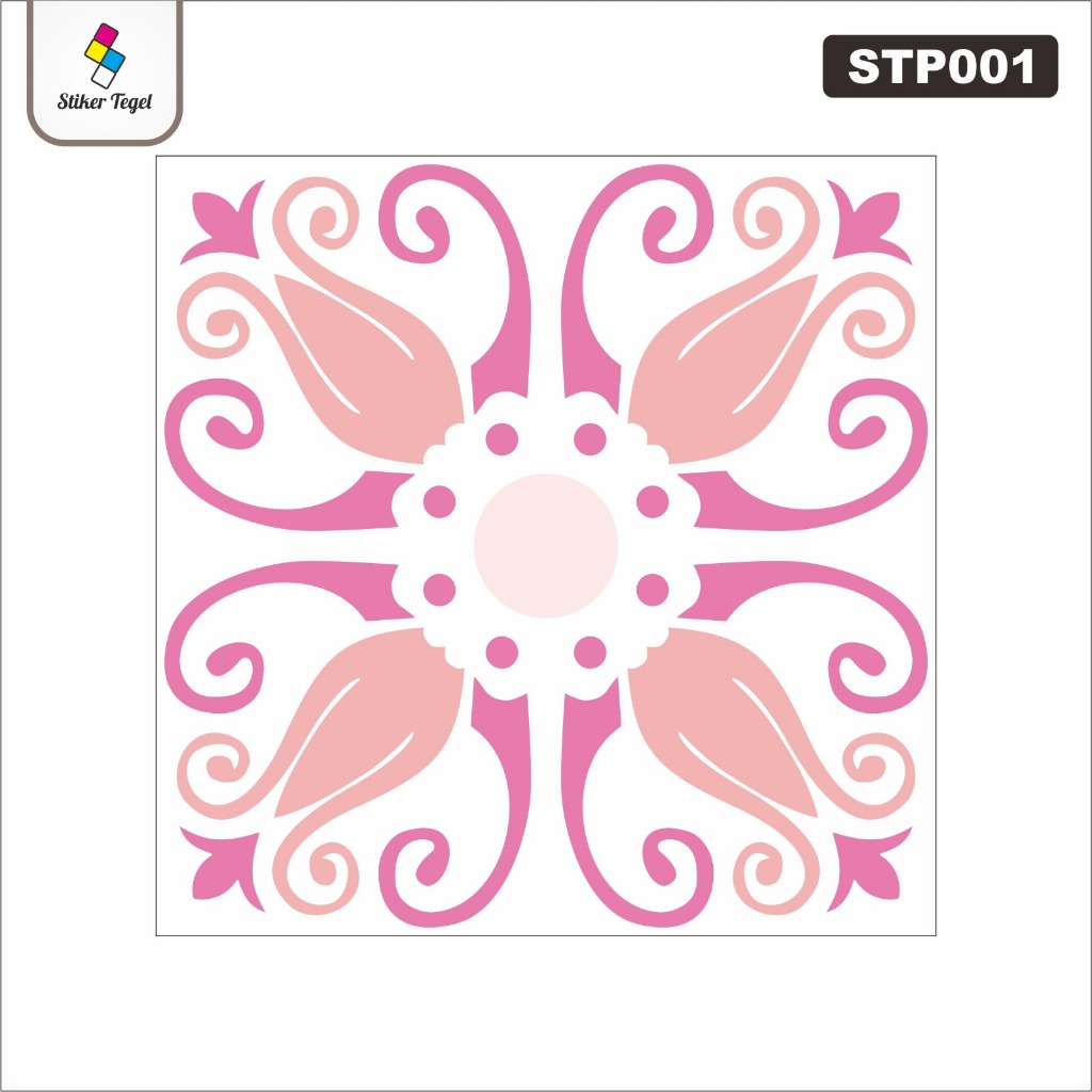ST - ใหม่ 1 PINK MOTIF TILE STICKER / FLOOR STICKER / เซรามิก / ผนังห้องอาบน้ํา / CUSTOMIZED