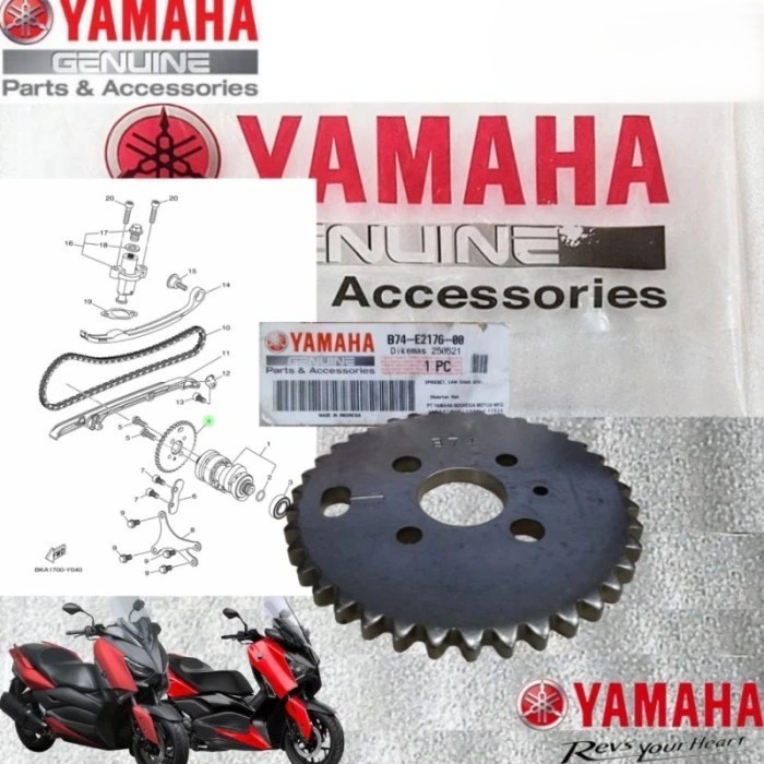 CENTRIC GEAR XMAX 250 เก่าและใหม่ XMAX GEAR KETENG B74-E2176-00 ต้นฉบับ YAMAHA