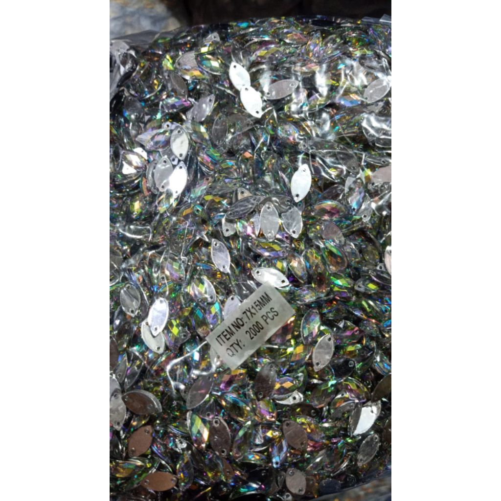 MATA SHINY EYE SEQUINS 7*15 RAINBOW WHITE CONTENTS 2000