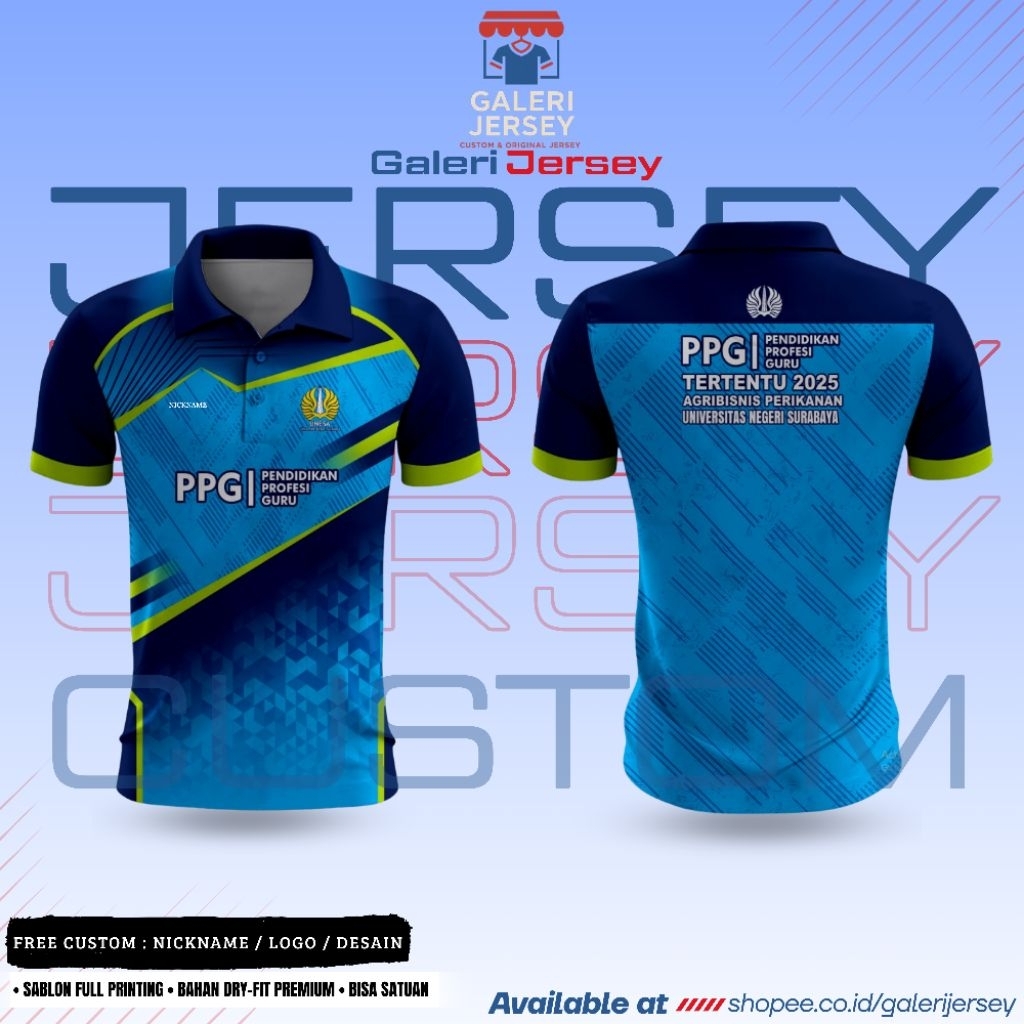 PPG UNIFORM JERSEY เสื้อยืด PROFESSIONAL EDUCATION TEACHER UNIVERSITY SURABAYA ฟรี CUSTOM PREMIUM DR