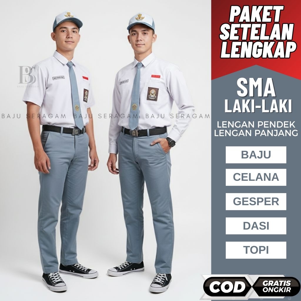 ชุดชุดนักเรียนมัธยมปลายสีขาวและสีเทาสําหรับเด็กผู้ชายแขนยาววัสดุ อ็อกซ์ฟอร์ด เกรด 10-12