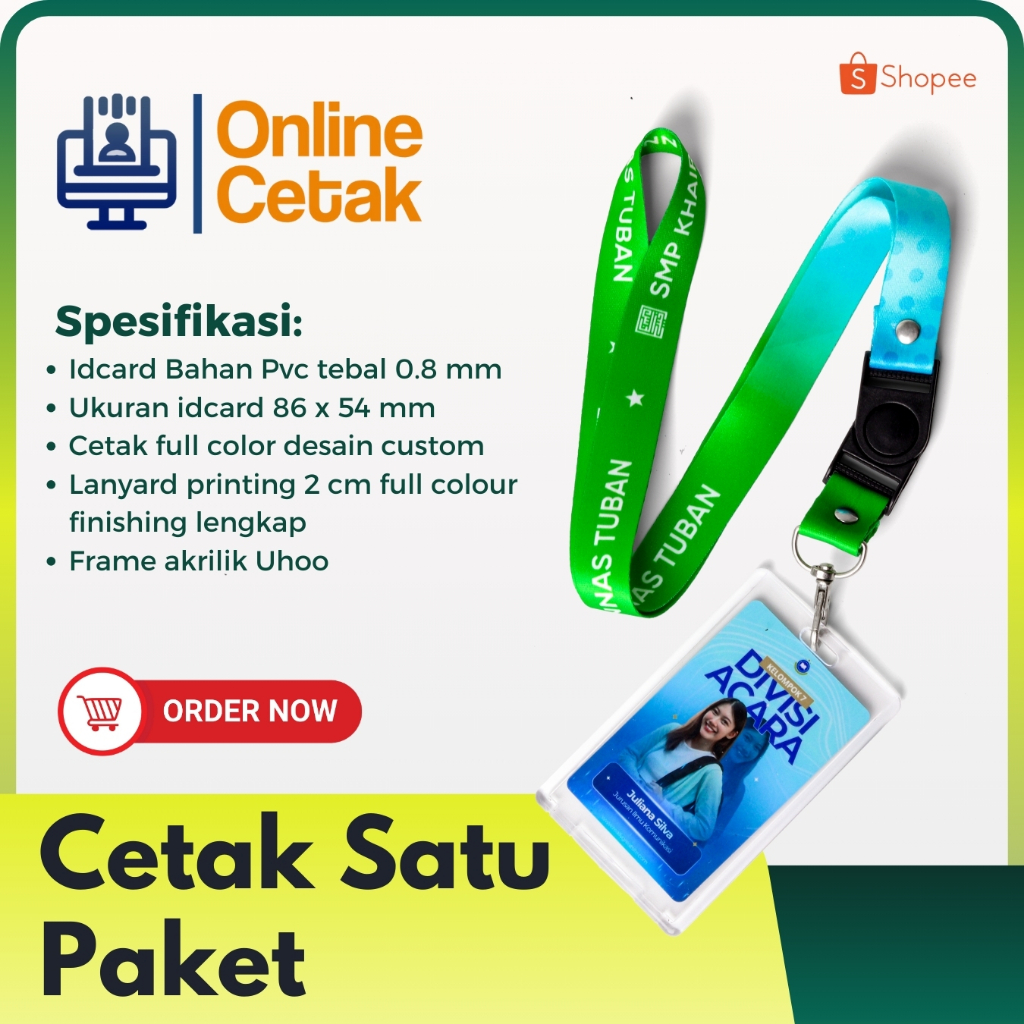 ONE SET OF COMPLETE ID CARD PACKAGES / 2CM STRAP / UHOO FRAME