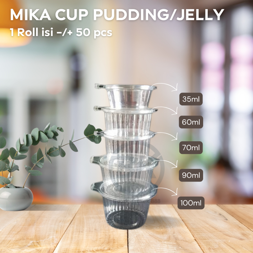 BK888 NS Mika Cup Pudding บรรจุ 50 ชิ้น ฝาเชื่อมต่อ / ถ้วย Mika Sammal / ซอส + ฝาปิดเชื่อมต่อ / ถ้วย