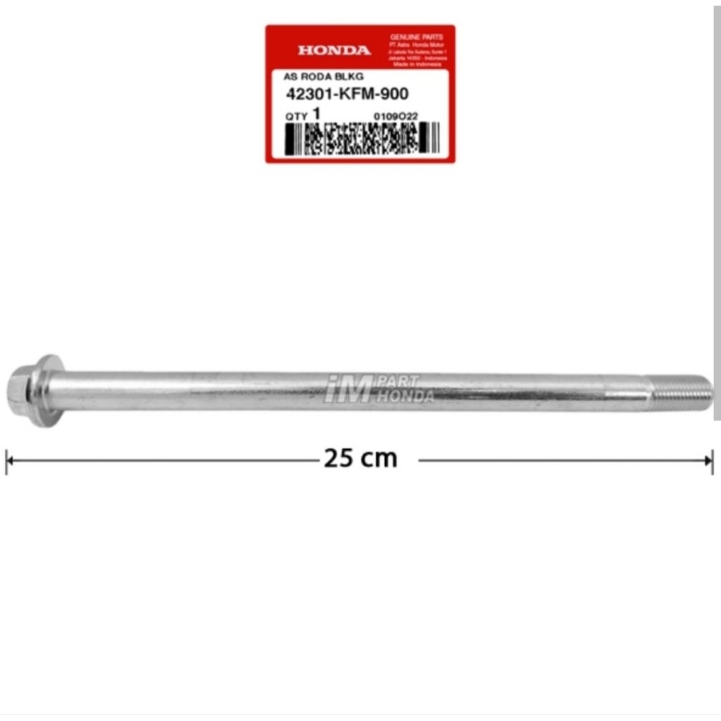 42301 KFM 900 HGPA HAM 100% ORIGINAL FRONT AXLE SUPRA FIT OLD 42301KFM900