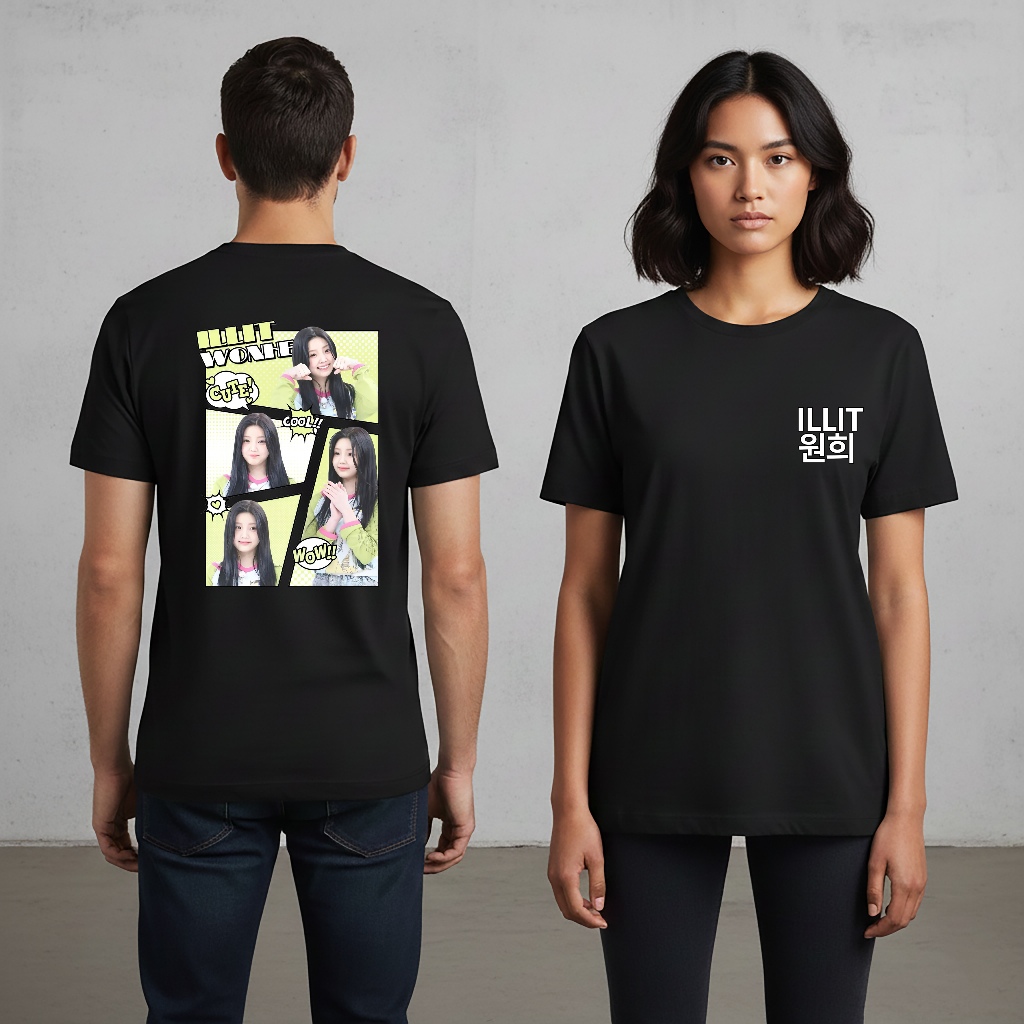 เสื้อยืด ILLIT - เวอร์ชั่นการ์ตูน - Wonoe - Yunah - Minju - Iroha - Moka - Unisex