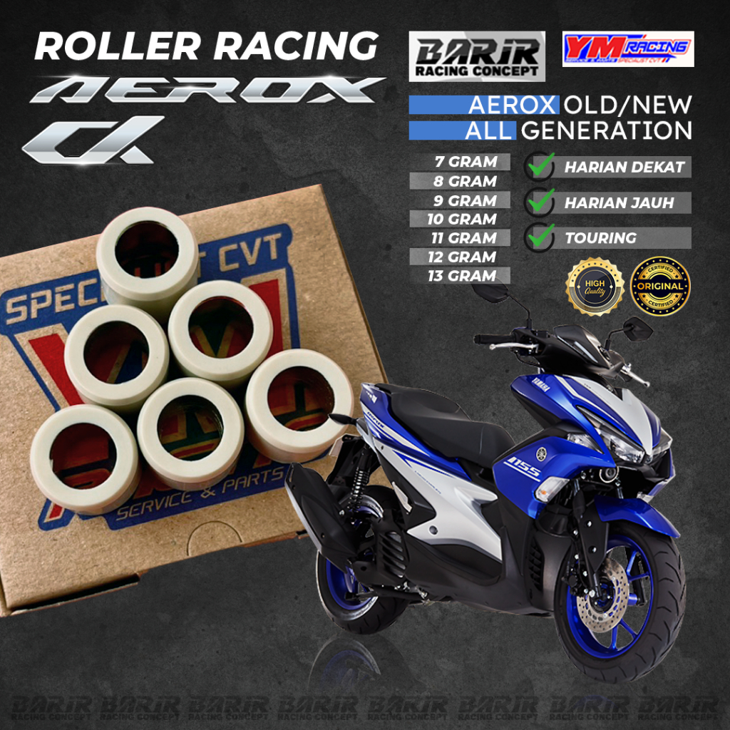 ROLLER AEROX YM RACING OLD/NEW 1 ชุด (6 ชิ้น) สามารถ MIX/Silang 7-13 gr yamaha automatic motor ROLLE