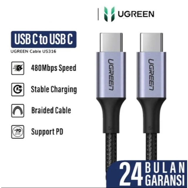 Ugreen USB-C to USB-C PD สายชาร์จเร็ว 100W US316 (70427)