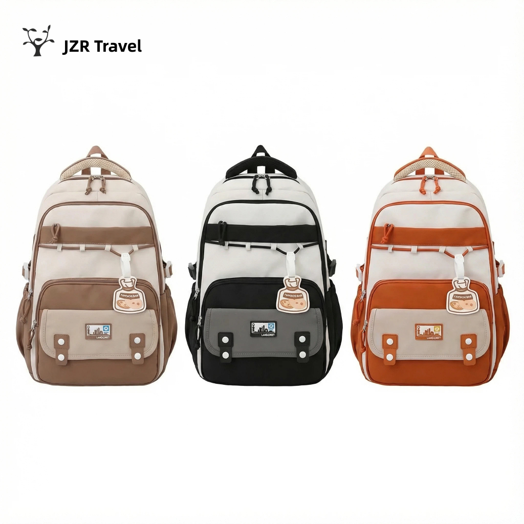 JZR Premium Retro Backpack | การออกแบบลําลองที่ไม่ซ้ําใครเหมาะสําหรับโรงเรียนมัธยมและวิทยาลัย