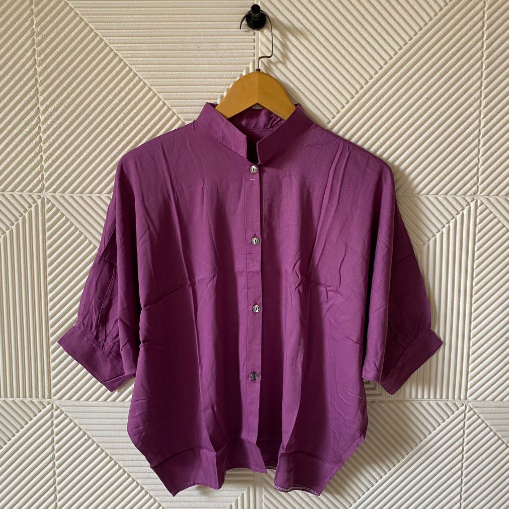 KEMEJA Shabhira - เสื้อ Kavita Oversize Batwing Plain Rayon Twill / เสื้อปกเซี่ยงไฮ้ / เสื้อจัมโบ้