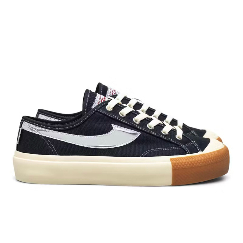 Compass Gazelle 25th Low Black Gum Silver Shoes BNIB ORIGINAL 100%