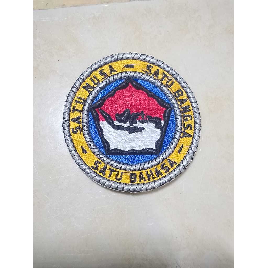 โลโก้เย็บปักถักร้อย one nusa one nation 3d นูน