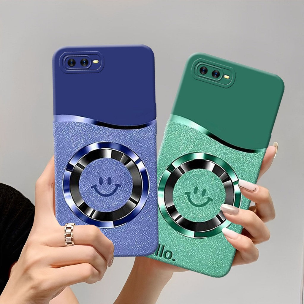 (FA-01) OPPO A3S - REAL C1 Softcase Procamera Silicon Case cicle smile motif Silicon - Casing HP - S