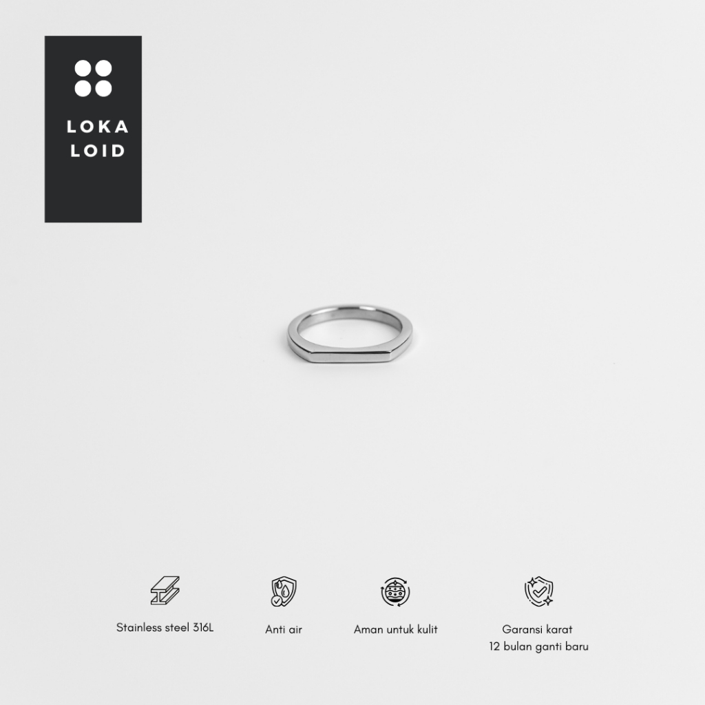 Lokaloid Sora แหวน 316L สแตนเลสป้องกันสนิม Unisex Casual Minimalist ออกแบบที่กําหนดเองแกะสลัก