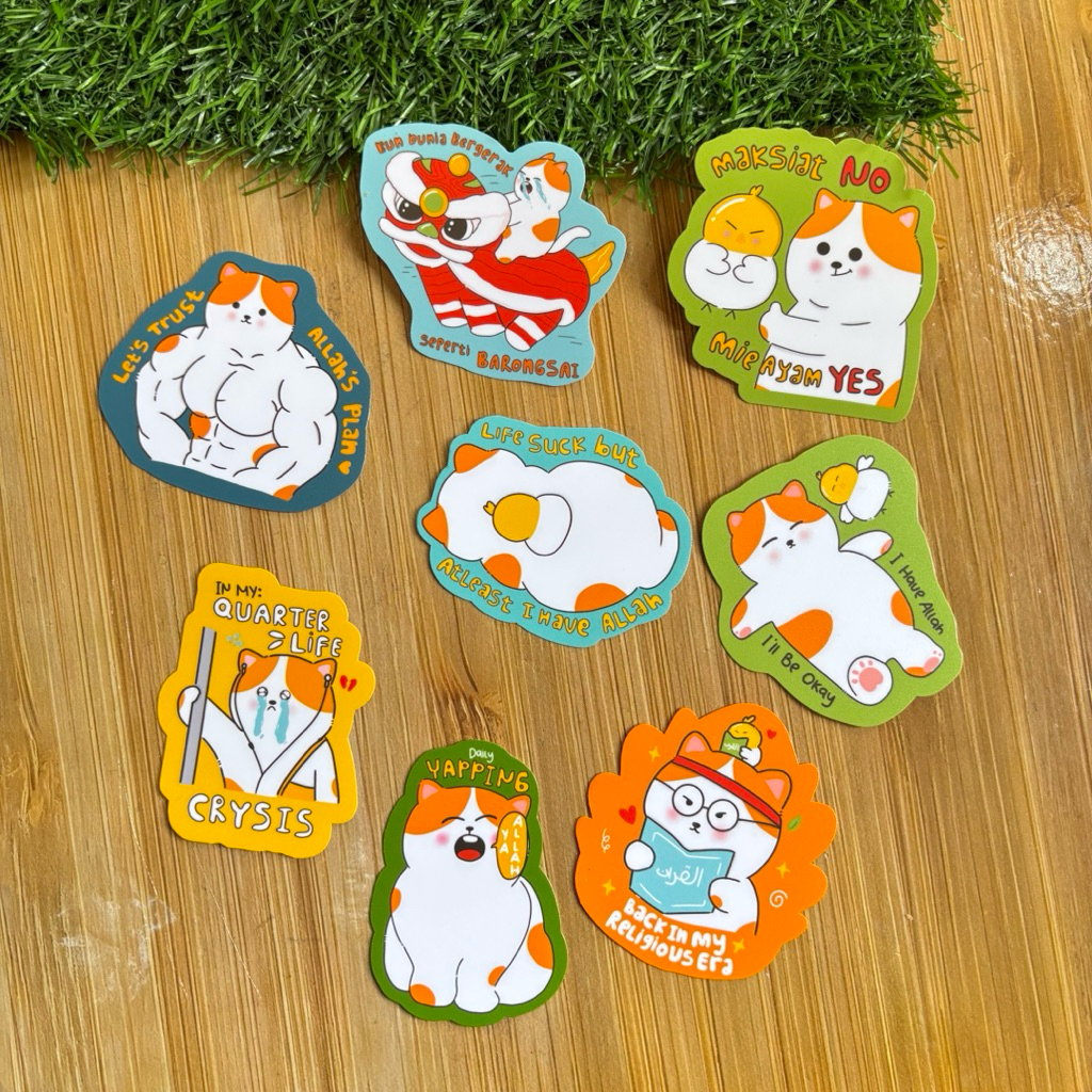 CUTE ISLAMIC CAT STICKERS by watermiaow | กันน้ํากันน้ํา
