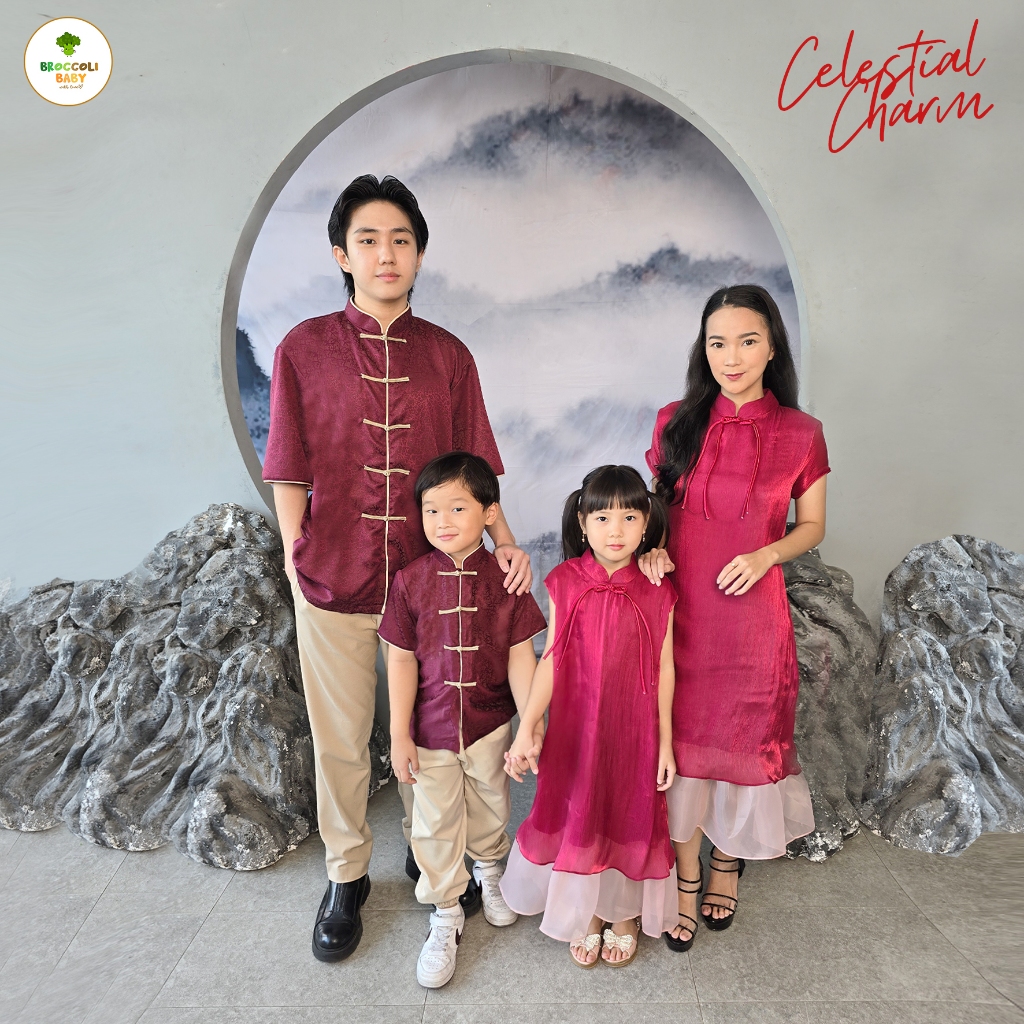 2026 STEEAL THE LOOK 1A - Family Cheongsam Qibao Set ตรุษจีน (Ie Hao Top & Zhen Dress)