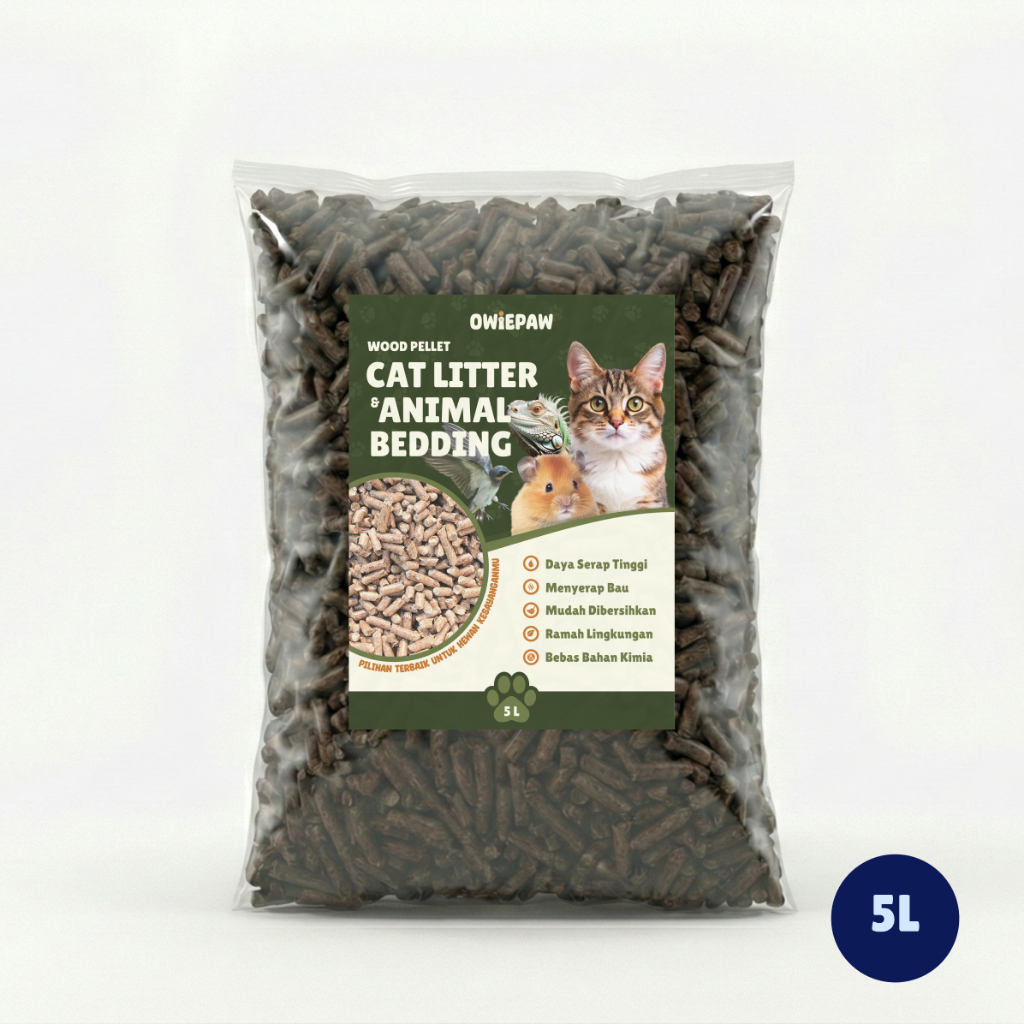 OWEIAW - WOOD PELLET CAT LITTER & ANIMAL BEDDING 5 ลิตร