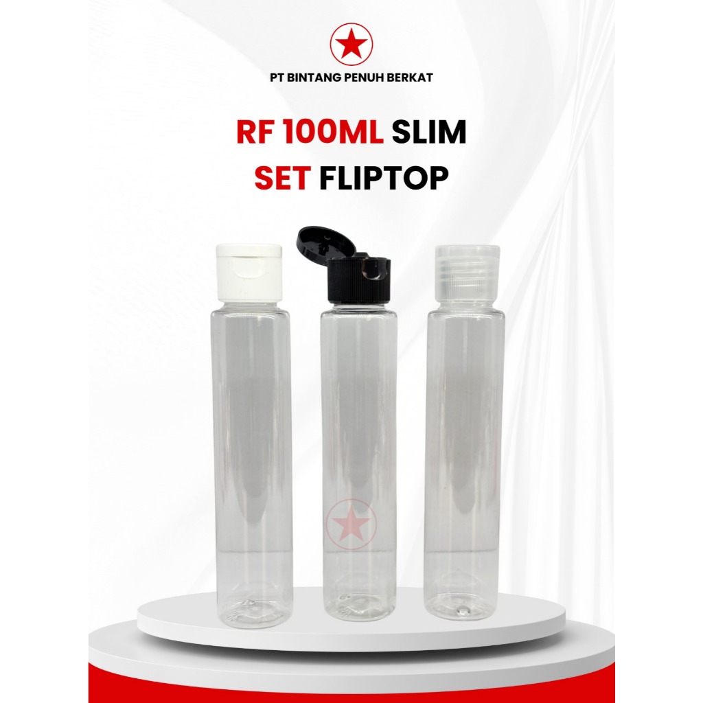 RF BOTTLE 100ML SLIM N24 CLEAR FLIPTOP CAP LINE N24 WHITE CLEAR BLACK 100 ML N24