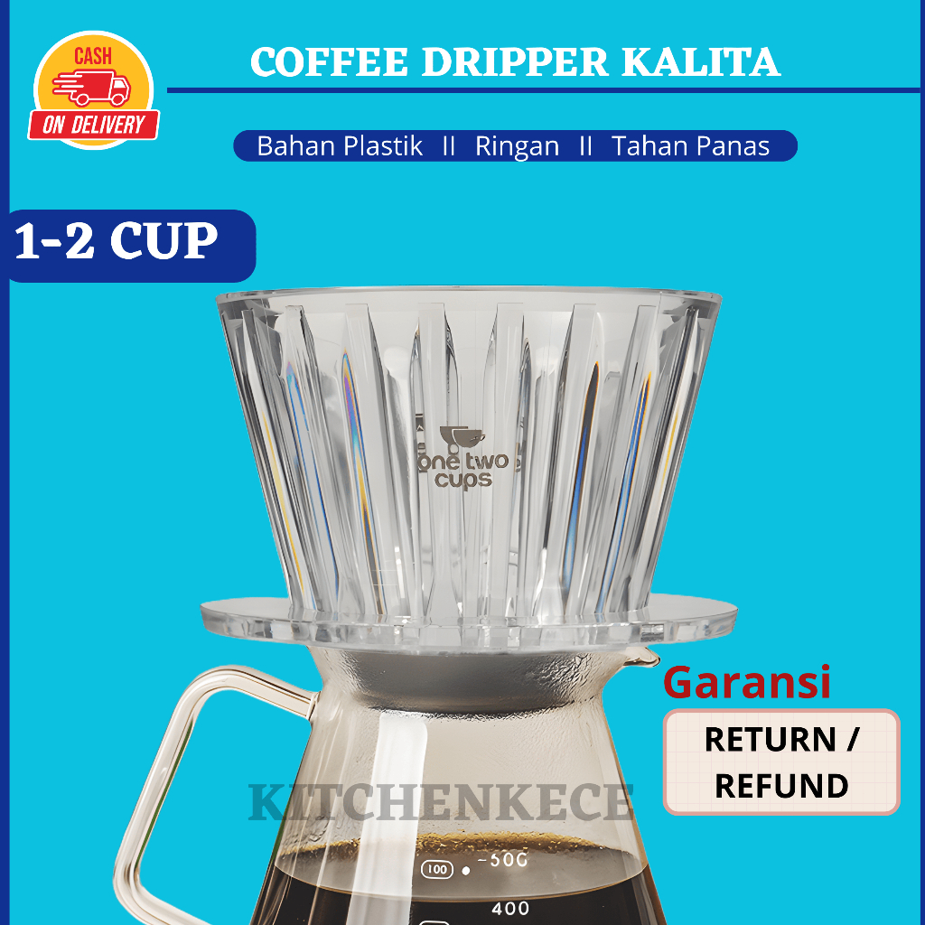 OTC Driper V60 Coffee Dripper คู่มือเครื่องมือชงกาแฟ Kalita พลาสติก 01 1-2 ถ้วย