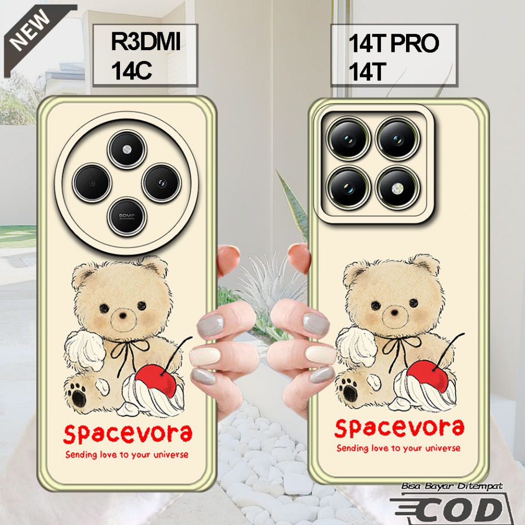 เคส XIAOMI REDMI 14C - เคส XIAOMI 14T - เคส XIAOMI 14T PRO _ปลอกซิลิโคนยืดหยุ่นใสสีดํา