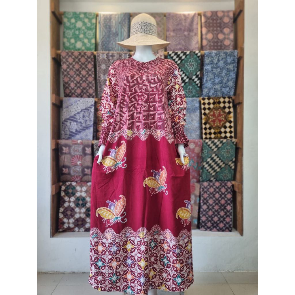 KUPU SCORE Gamis Batik Colet Ld 110 Pb 140 Rayon Premium Jumbo Busui ล่าสุด Cool หนาสบาย Smooth เรีย