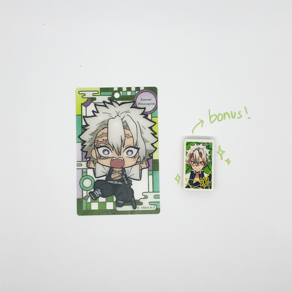 อย่างเป็นทางการ Shinazugawa Sanemi Demon Slayer Kimetsu no Yaiba Chibi Card + BONUS ERASER SANEMI