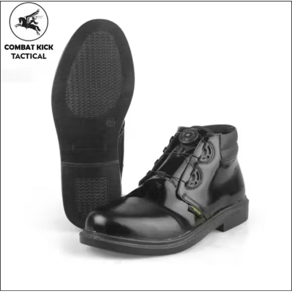 Combat Kick Tactical Mens Shiny PDH Shoes บริการทุกวัน Shiny Twisted Laces COMBATKICKS สําหรับการใช้