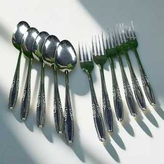 1 Lusin Isi 12pcs Sendok / Garpu Makan Stainlest Tebal Murah