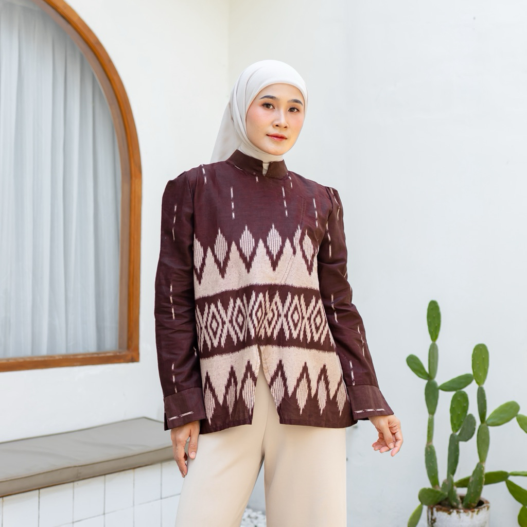 KATUN Lolita Blouse - เสื้อบาติกสตรีสําหรับทํางาน, เสื้อบาติก, Kebaya, Janggan, วัสดุผ้าฝ้าย