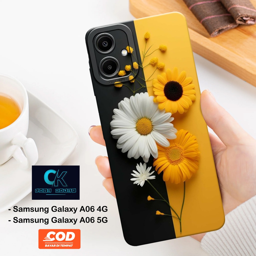 HP เคส Samsung Galaxy A06 4G / A06 5G ล่าสุด - เคสแฟชั่น FLOWER - เคสยาง - เคส Samsung A06 4G / A06 