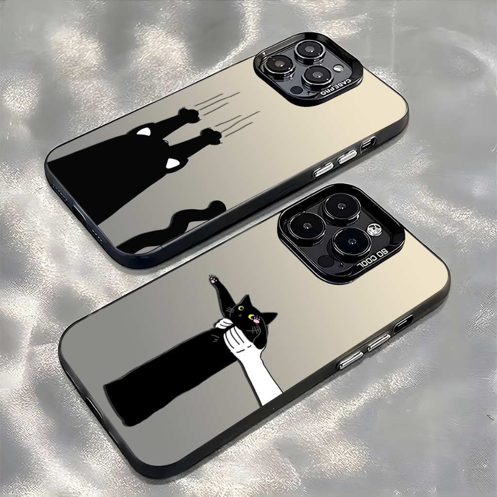 TS CODE PREMIUM MATTE HARD CASE ANTISHOCK CASING HP AESTHETIC BLACK CAT CASE สําหรับ XIAOMI REDMI 15